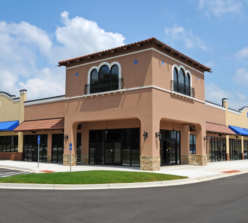 Store Fronts in a New Shopping Center